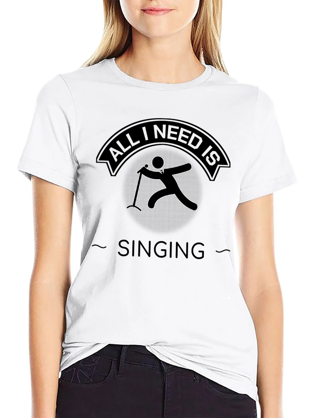 All I Need Is Singing - Black Graphic Tee product image 7