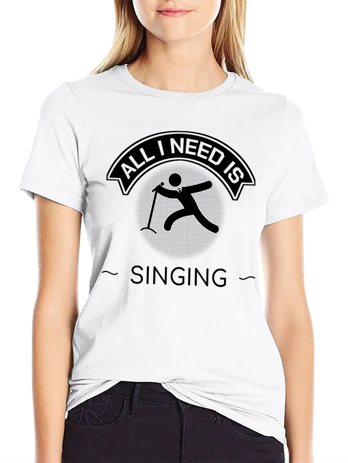 All I Need Is Singing - Black Graphic Tee product image 7