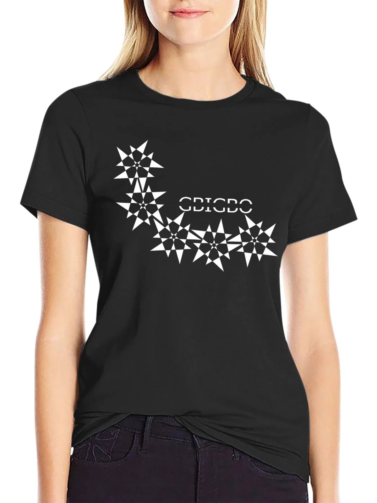 Geometric Starburst Black T-Shirt product image 2