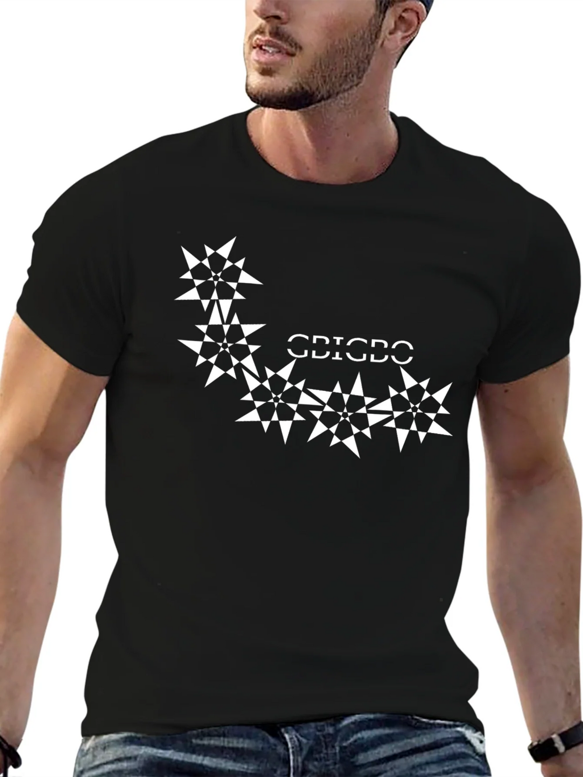 Geometric Starburst Black T-Shirt product image 6