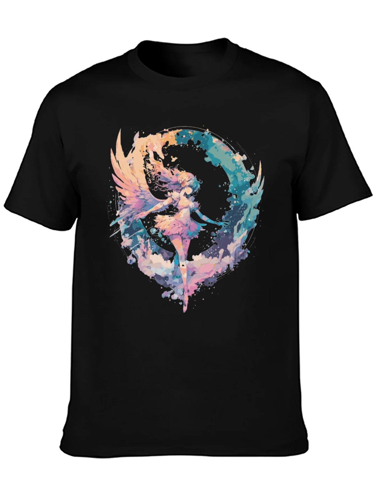 Angel Wings Graphic Tee - Stylish Black T-Shirt product image 1