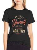 Believe in Yourself Black Graphic T-Shirt product image 1