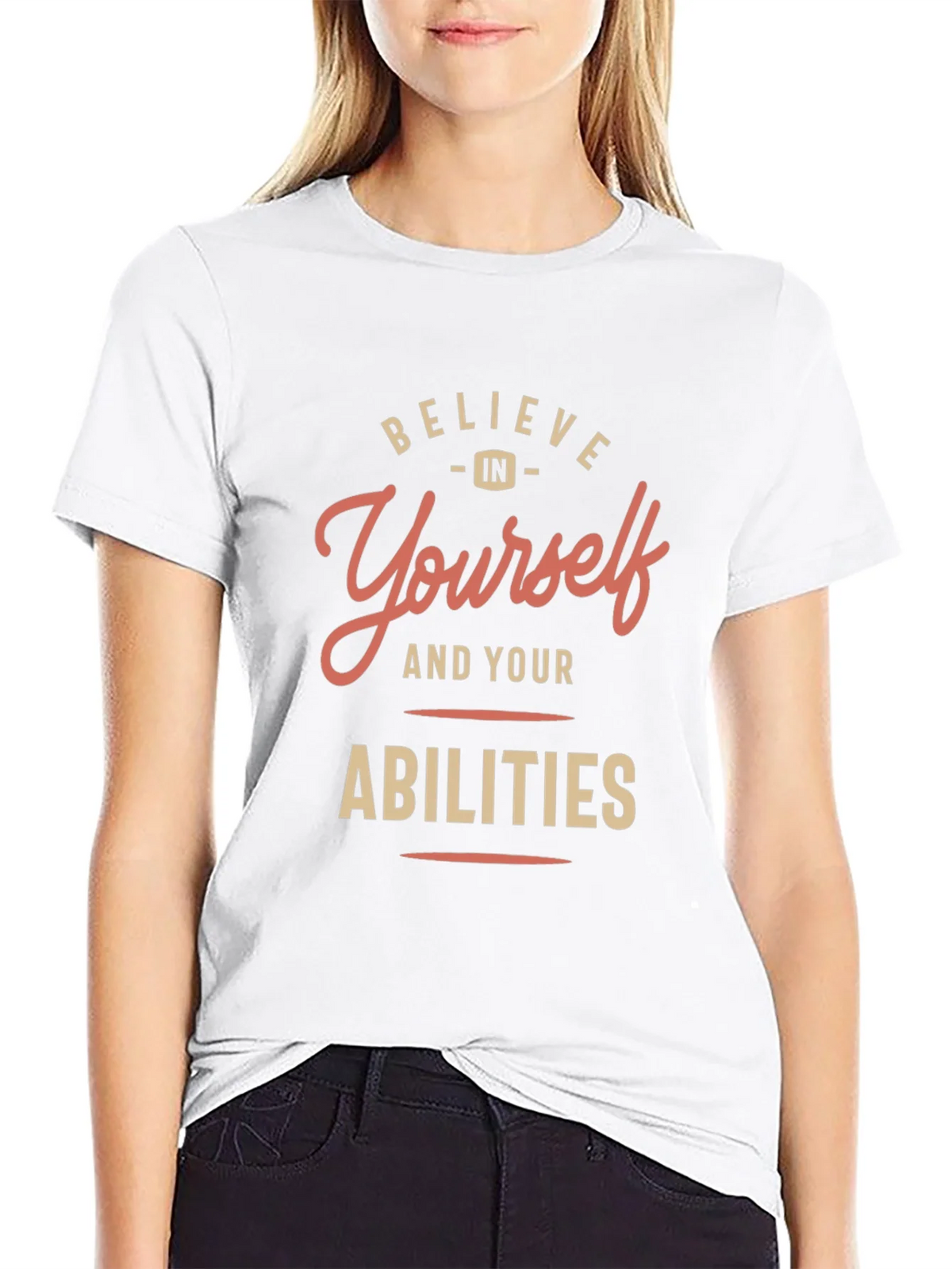 Believe in Yourself Black Graphic T-Shirt product image 7