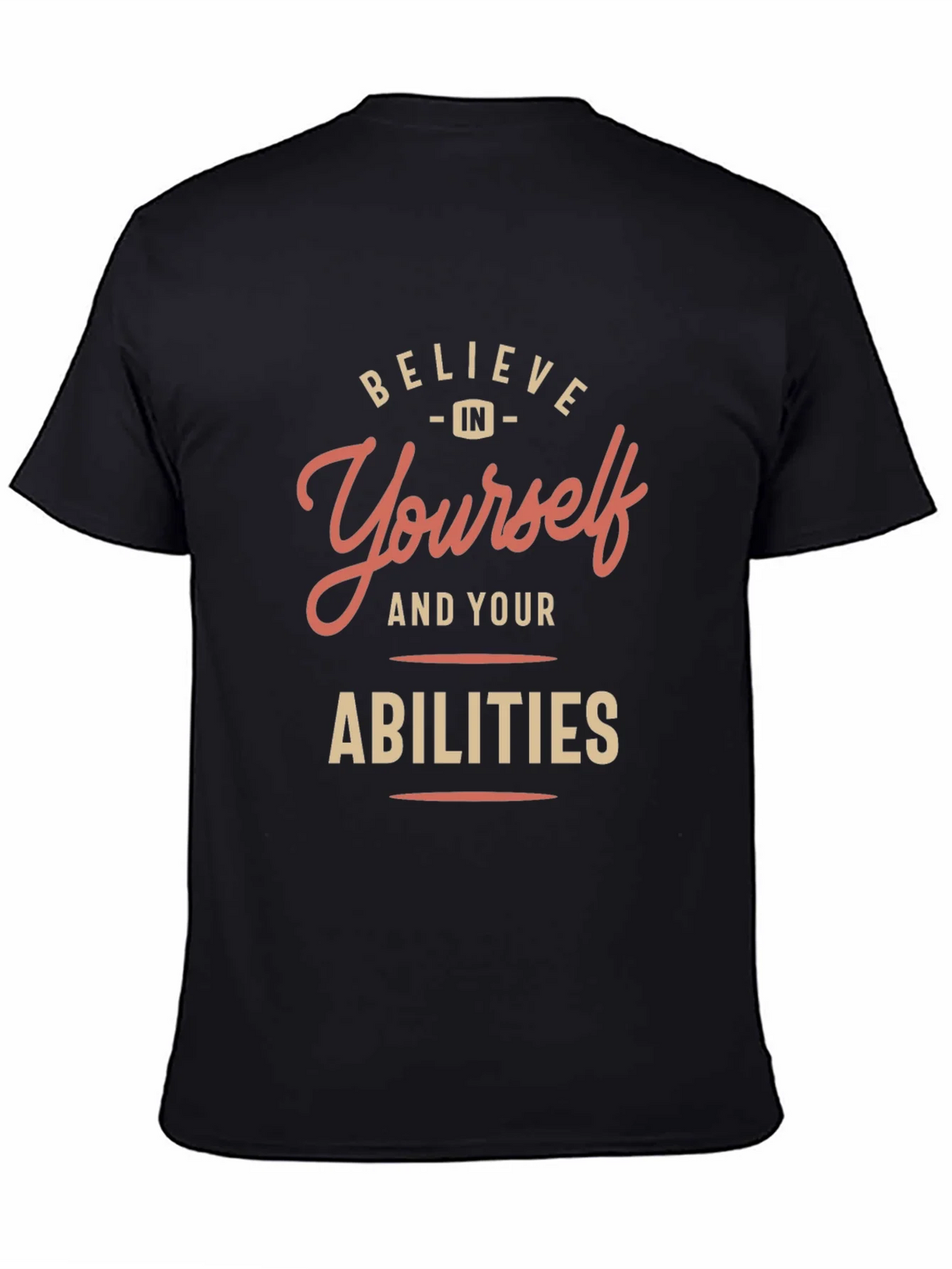 Believe in Yourself Black Graphic T-Shirt product image 3