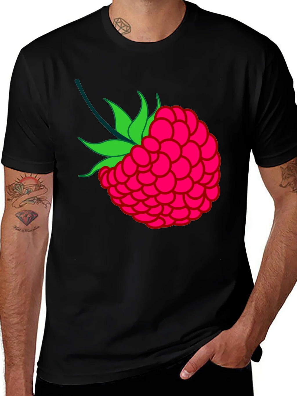 Raspberry Graphic Black T-Shirt product image 1