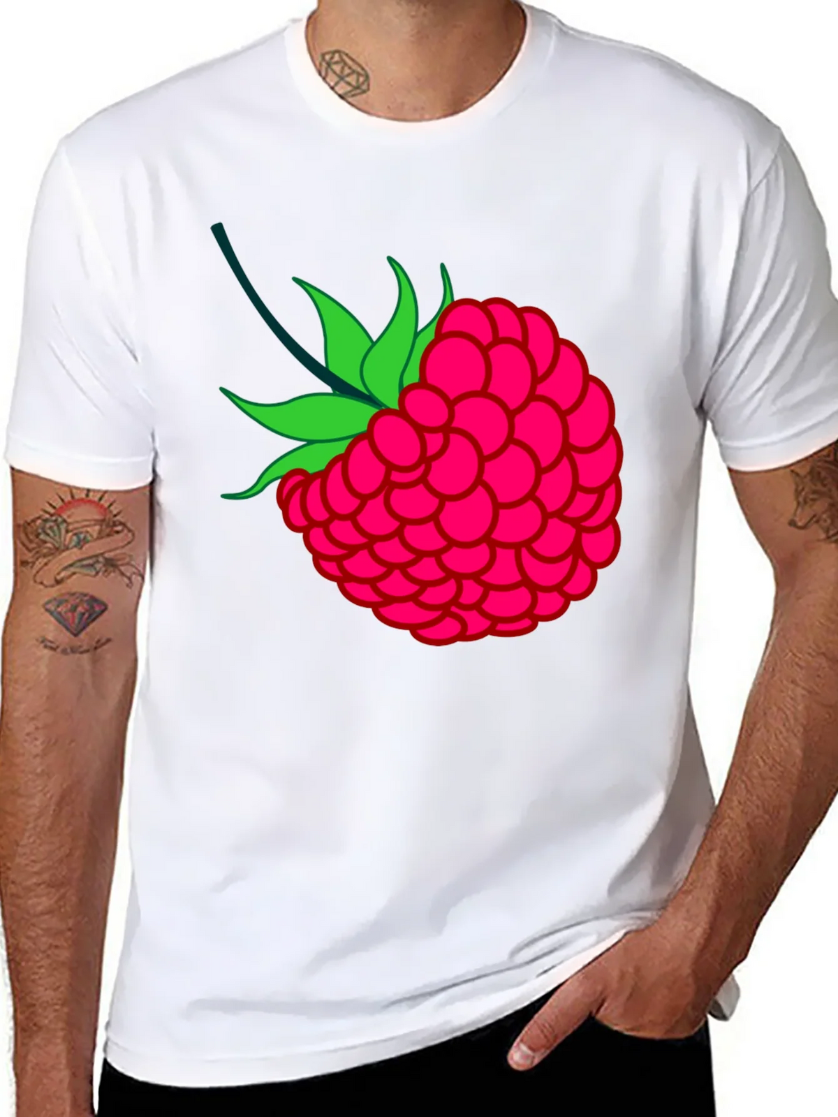 Raspberry Graphic Black T-Shirt product image 7