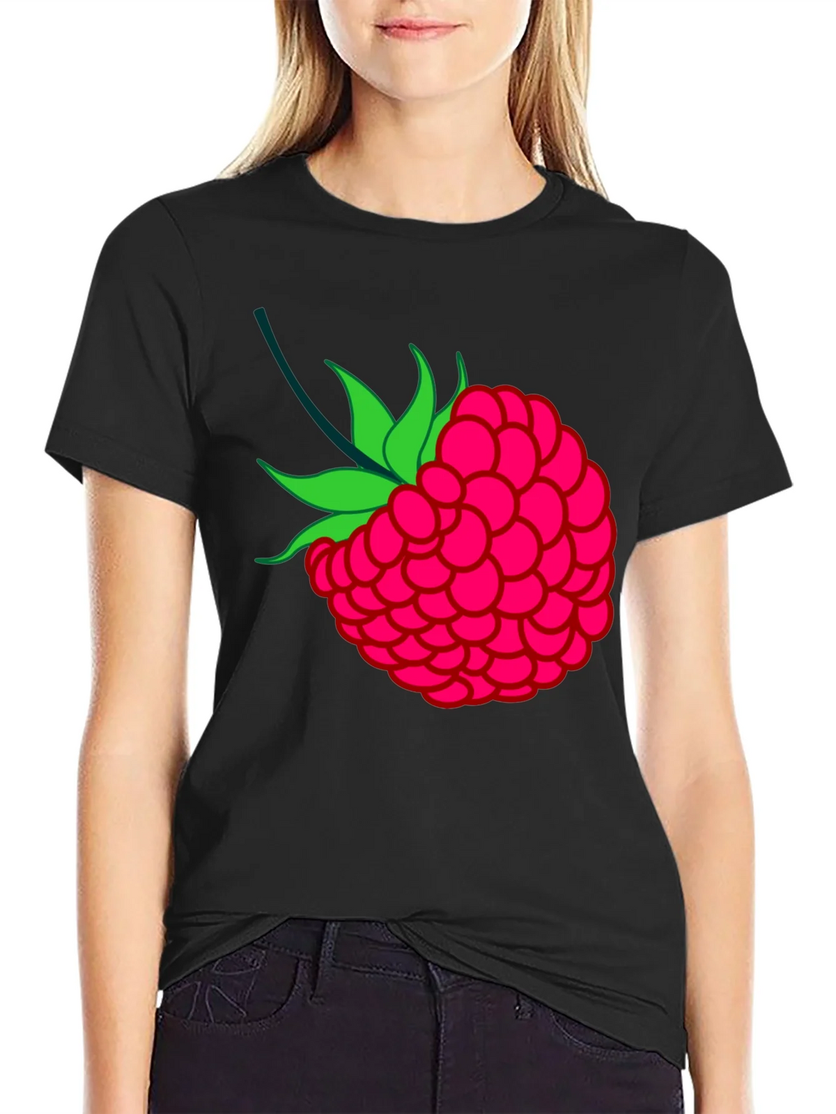 Raspberry Graphic Black T-Shirt product image 2