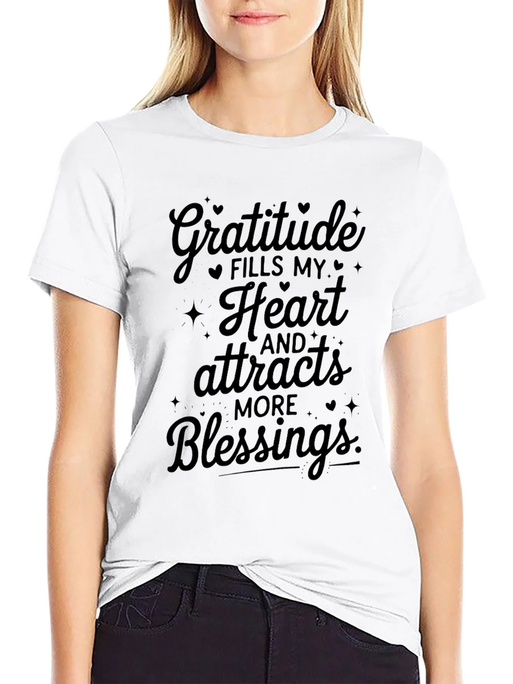 Gratitude Fills My Heart Black T-Shirt product image 8