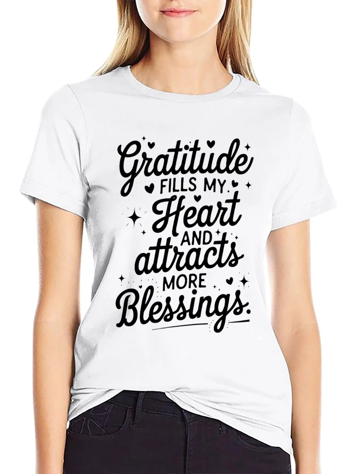 Gratitude Fills My Heart Black T-Shirt product image 8