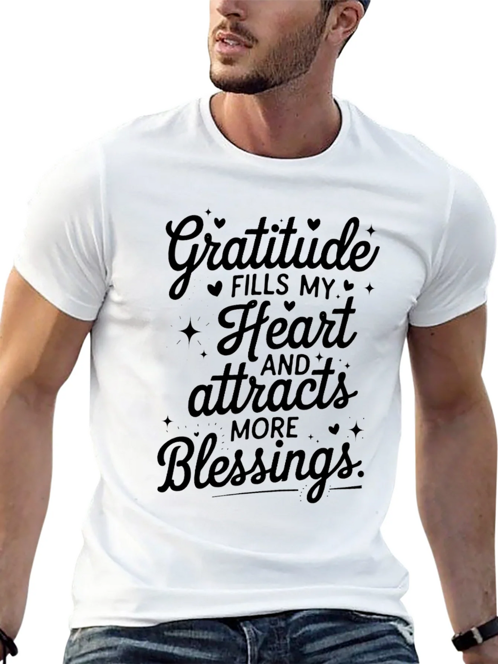 Gratitude Fills My Heart Black T-Shirt product image 12