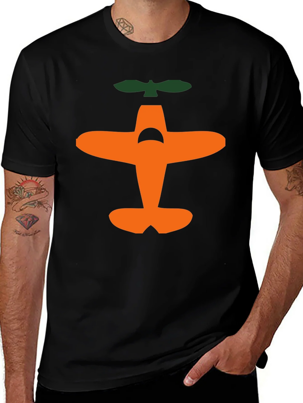 Airplane Graphic Tee - Black Cotton T-Shirt product image 1