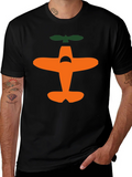 Airplane Graphic Tee - Black Cotton T-Shirt product image 1