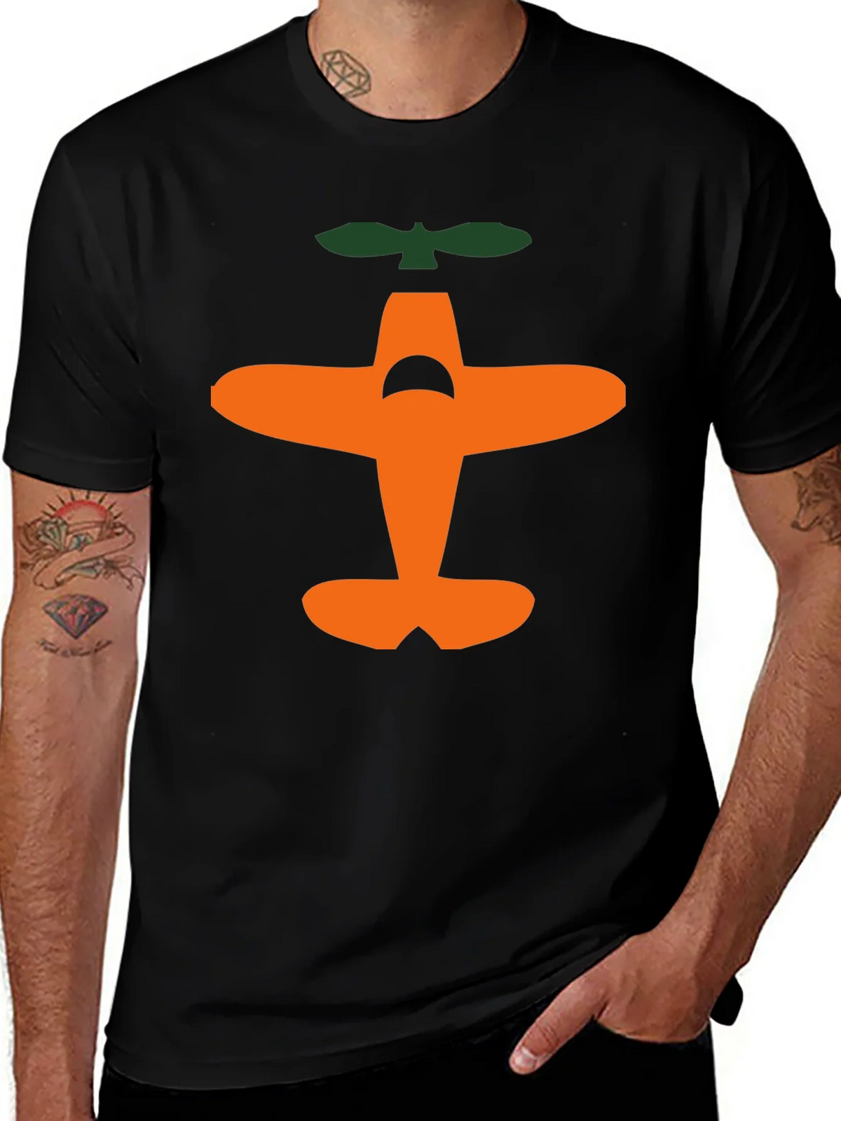 Airplane Graphic Tee - Black Cotton T-Shirt product image 1