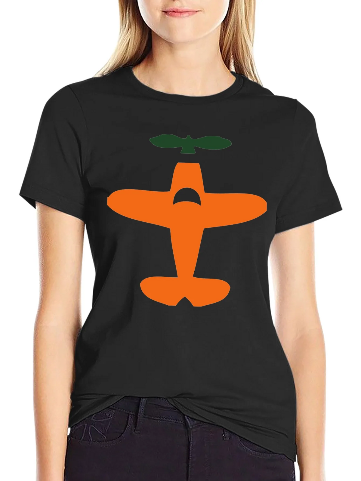 Airplane Graphic Tee - Black Cotton T-Shirt product image 2