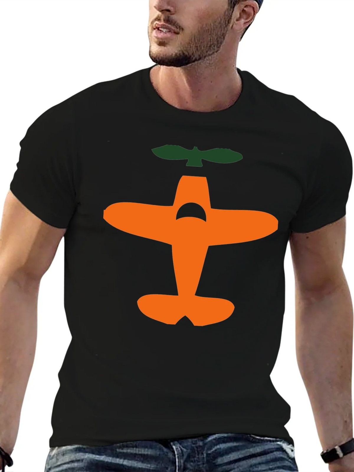 Airplane Graphic Tee - Black Cotton T-Shirt product image 6
