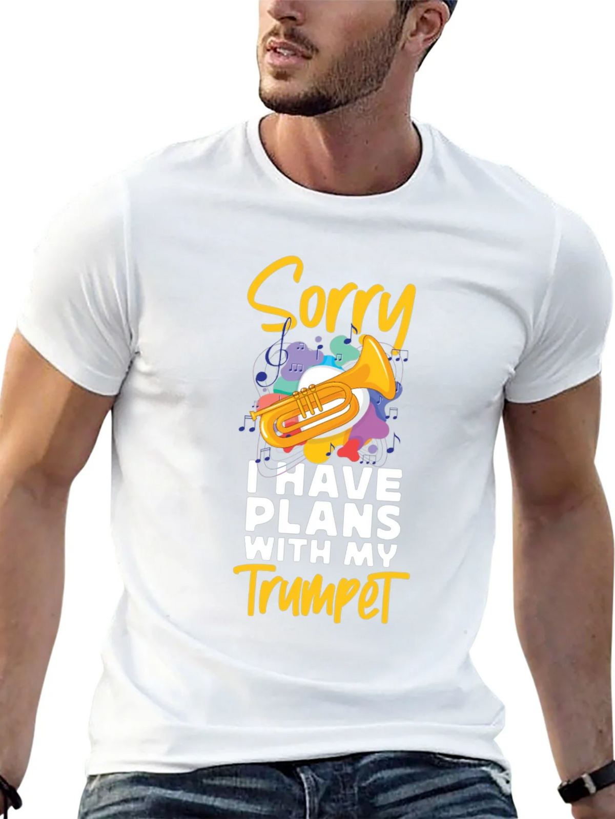 Sorry Trumpet Player Black T-Shirt product image 12