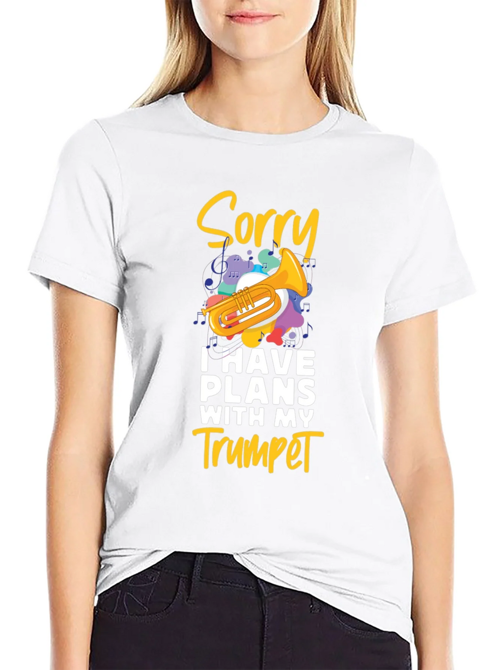 Sorry Trumpet Player Black T-Shirt product image 8