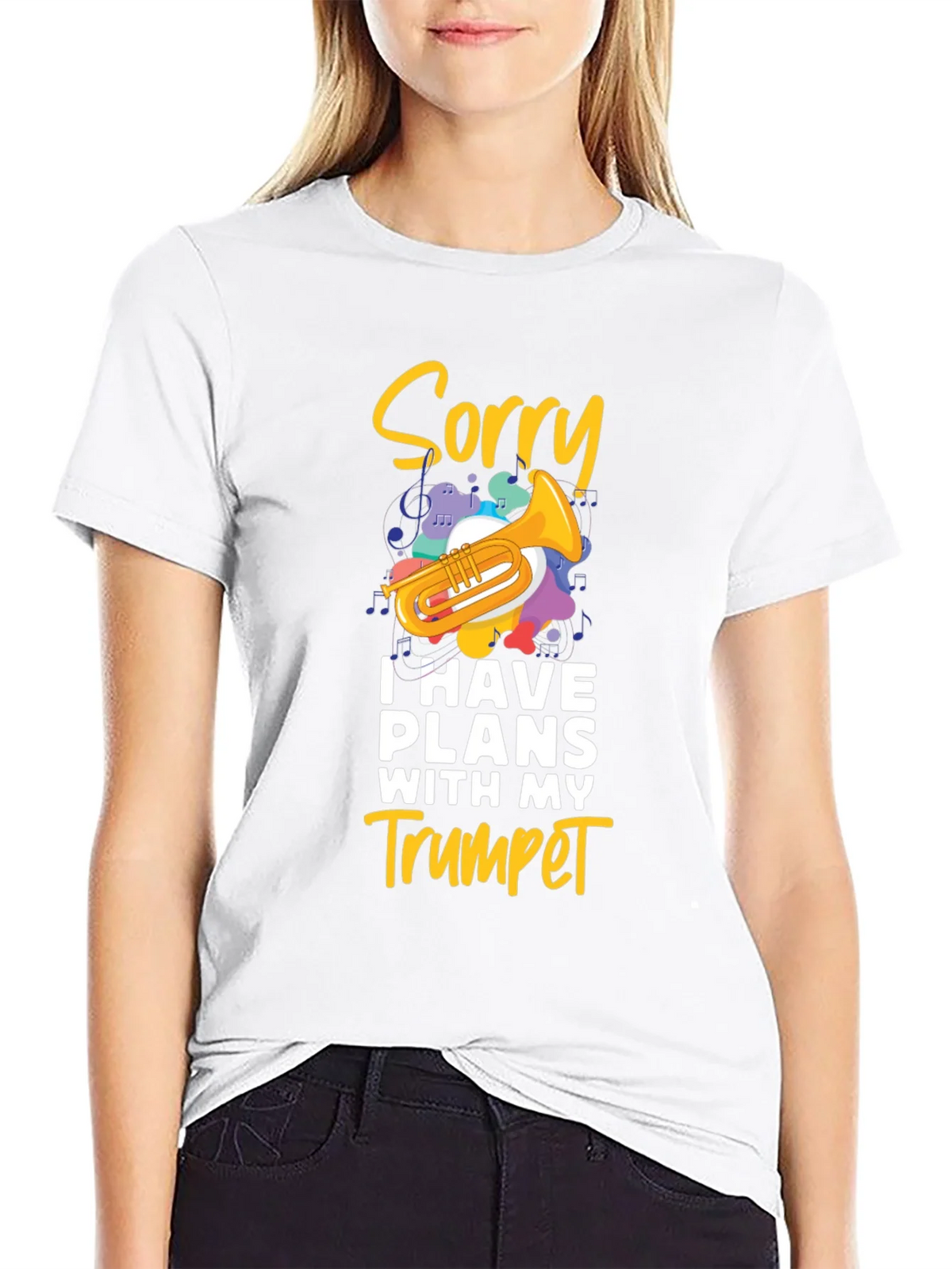 Sorry Trumpet Player Black T-Shirt product image 8