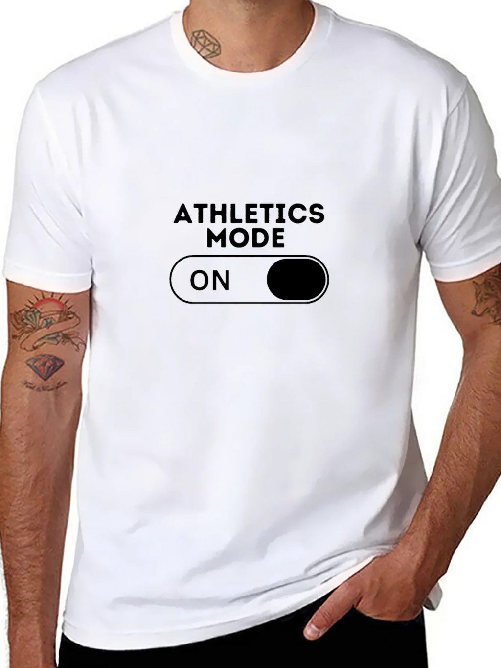 Athletics Mode On Black T-Shirt product image 7