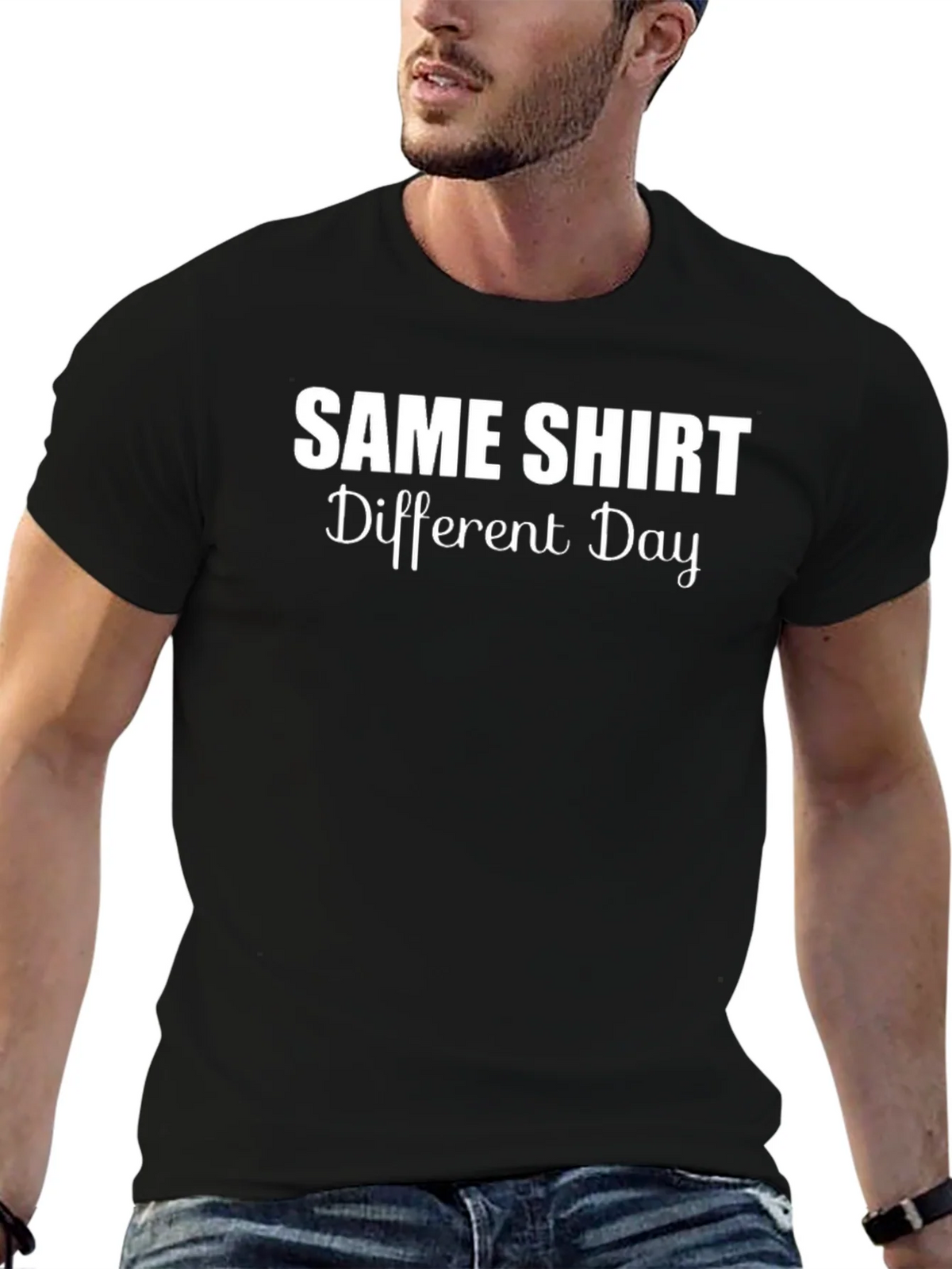 Same Shirt Different Day Graphic Tee - Black product image 6