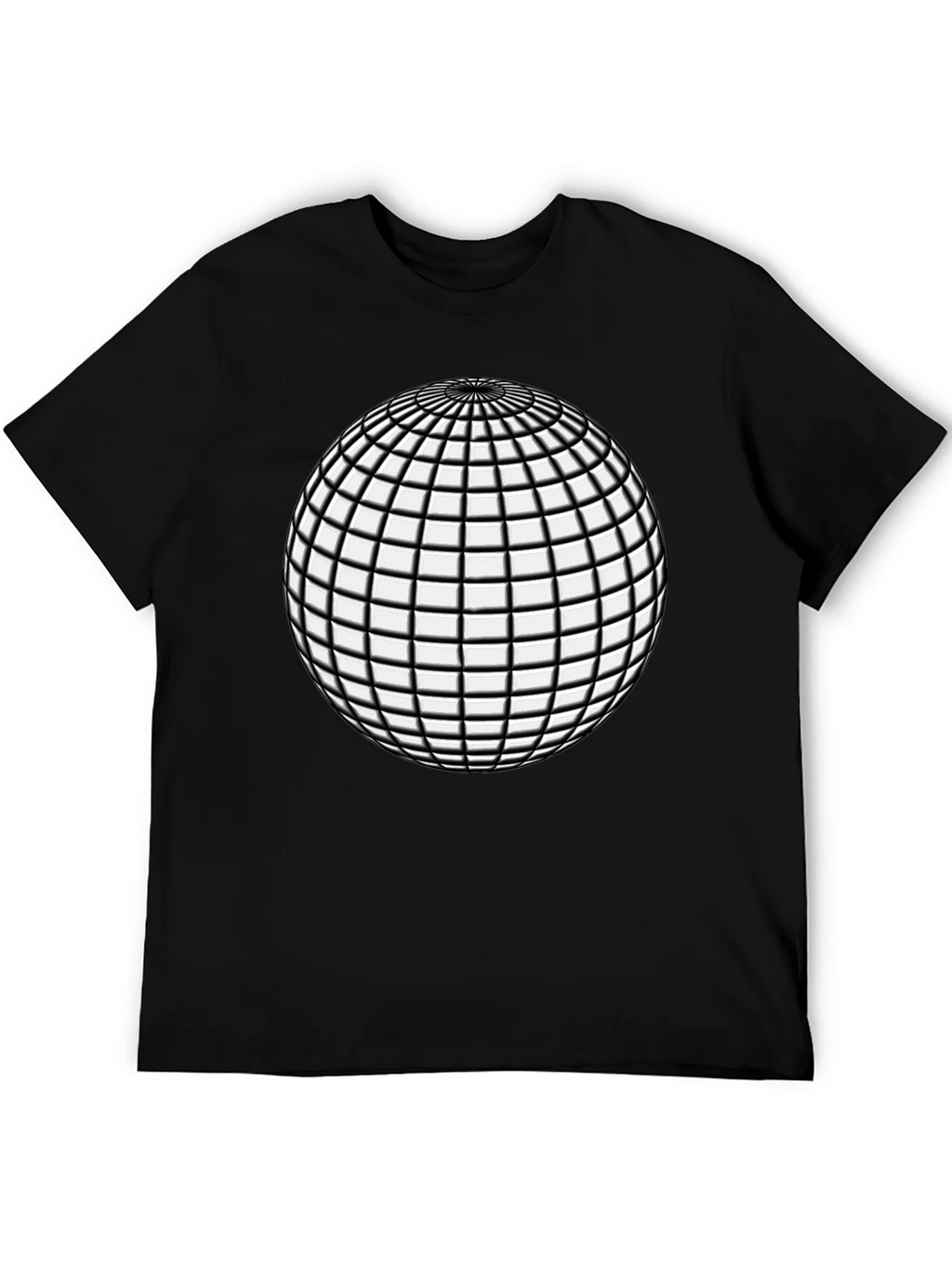 Optical Illusion Sphere Black Tee - Mens Graphic T-Shirt product image 1