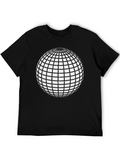 Optical Illusion Sphere Black Tee - Mens Graphic T-Shirt product image 1