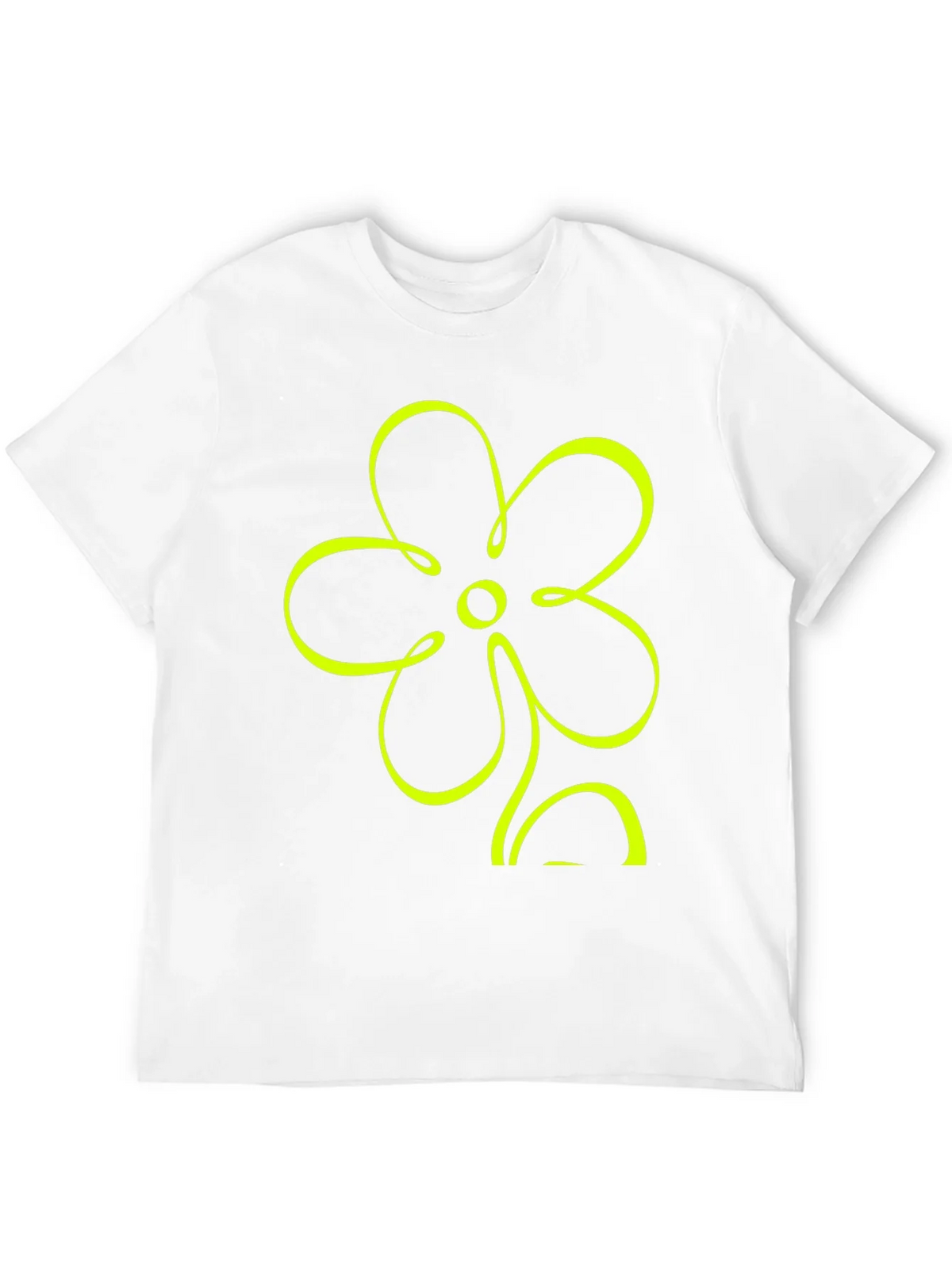 Black T-Shirt with Neon Flower Graphic product image 11