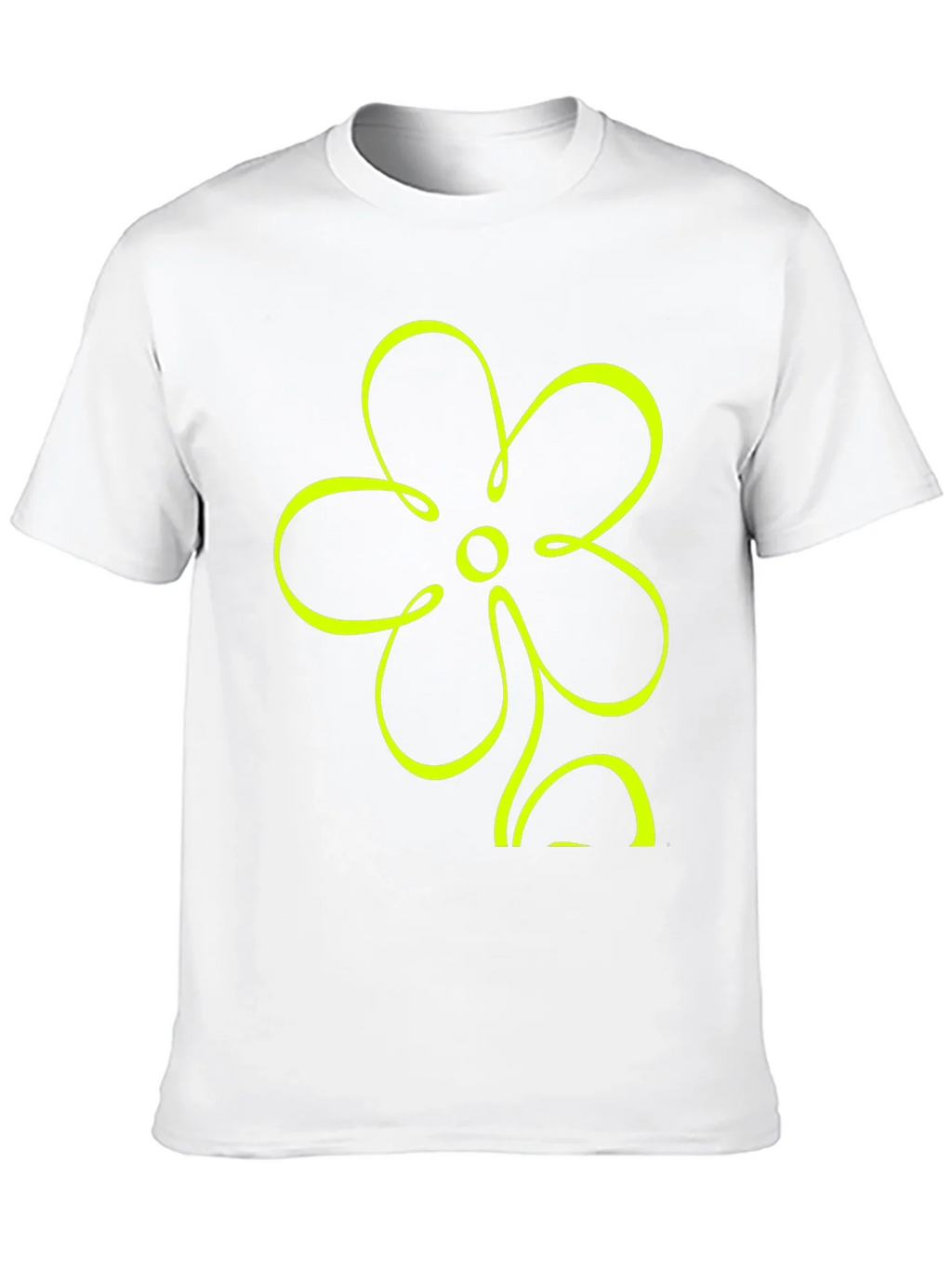 Black T-Shirt with Neon Flower Graphic product image 9