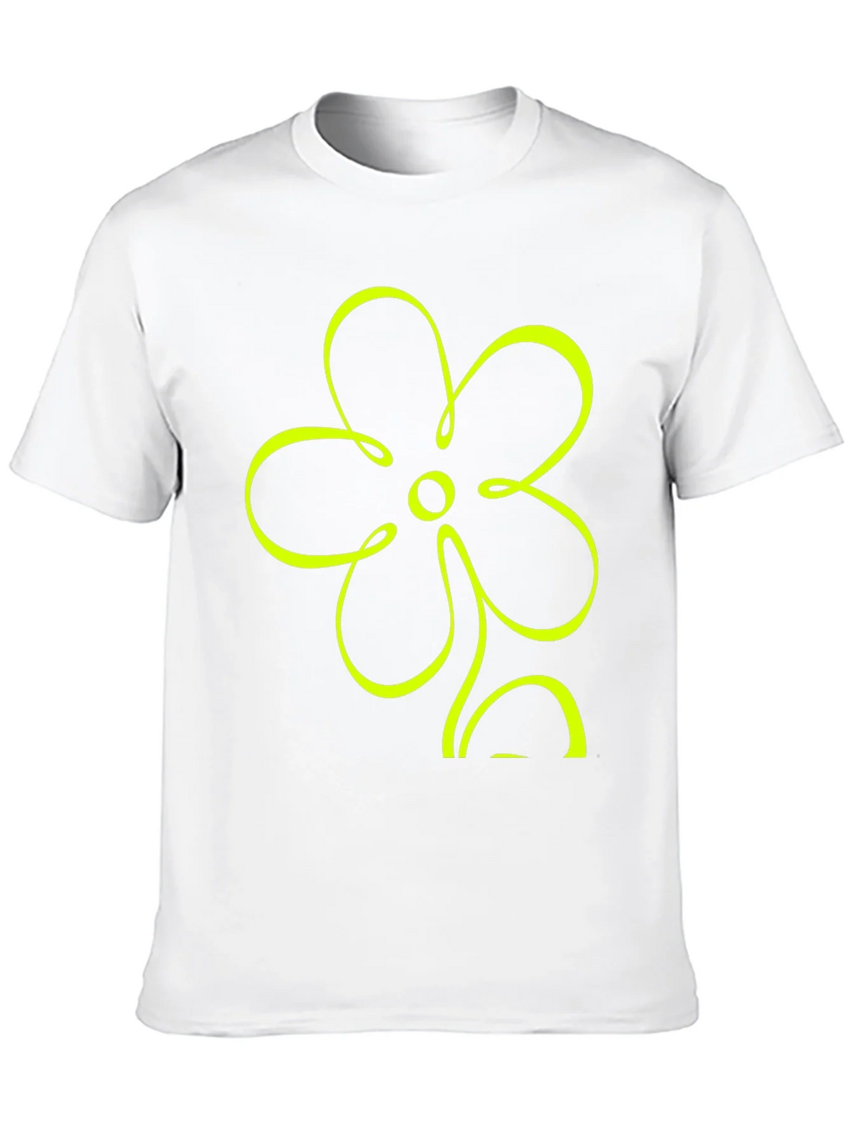 Black T-Shirt with Neon Flower Graphic product image 9