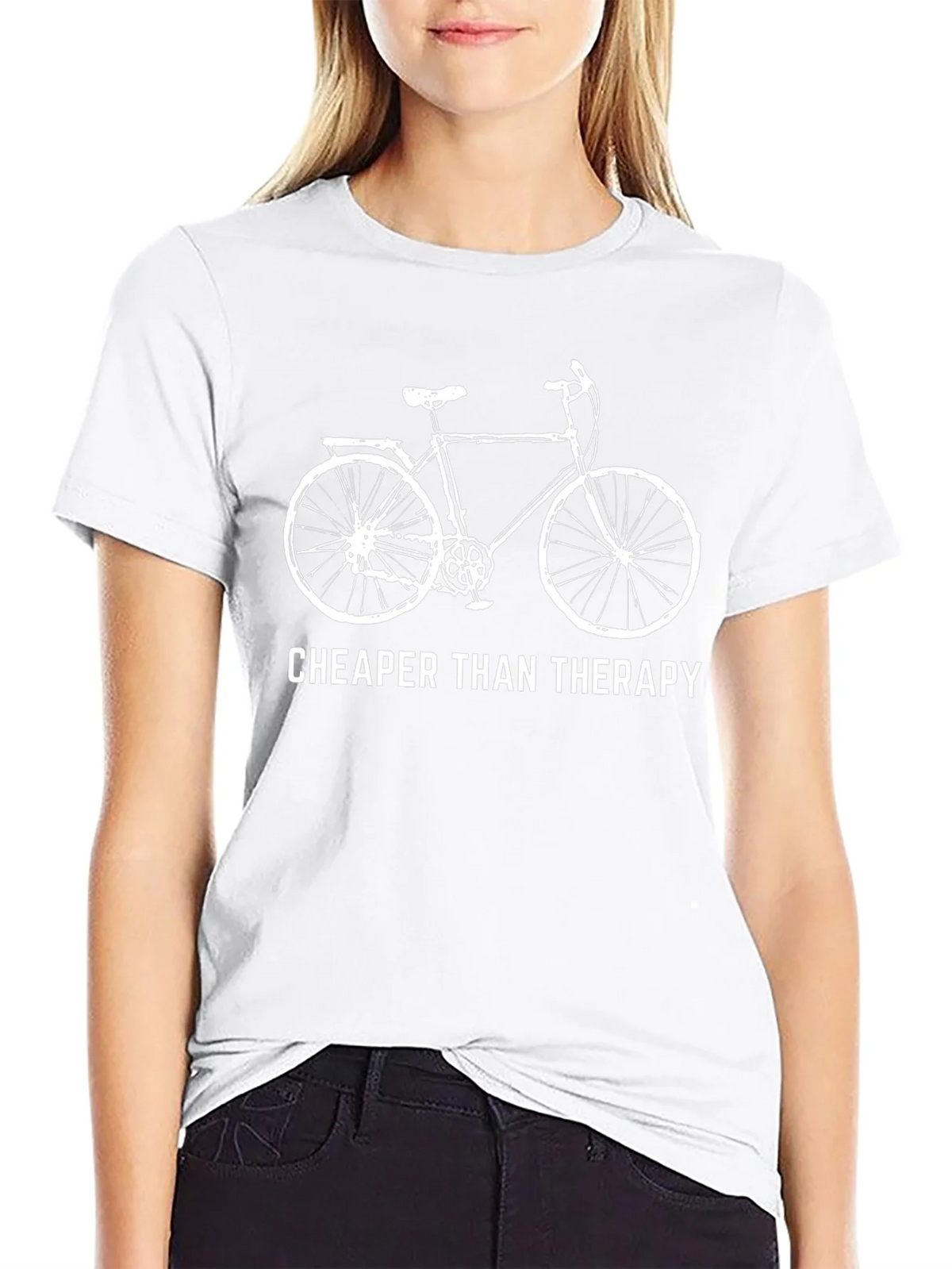 Cheaper Than Therapy Bicycle Graphic T-Shirt product image 8