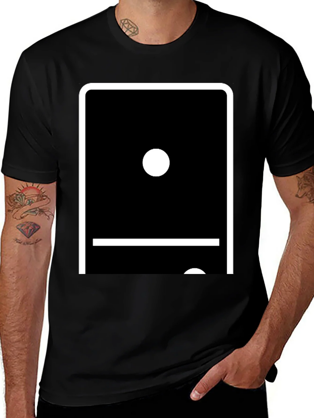 Domino Double Blank T-Shirt - Unique Graphic Tee product image 1