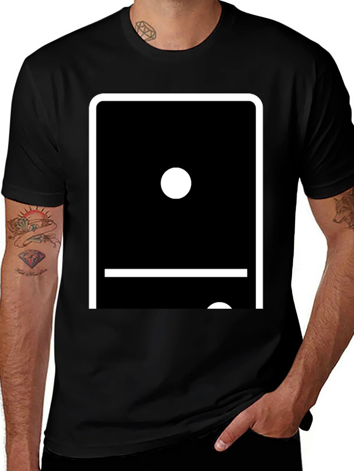 Domino Double Blank T-Shirt - Unique Graphic Tee product image 1