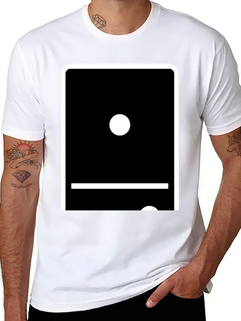 Domino Double Blank T-Shirt - Unique Graphic Tee product image 7