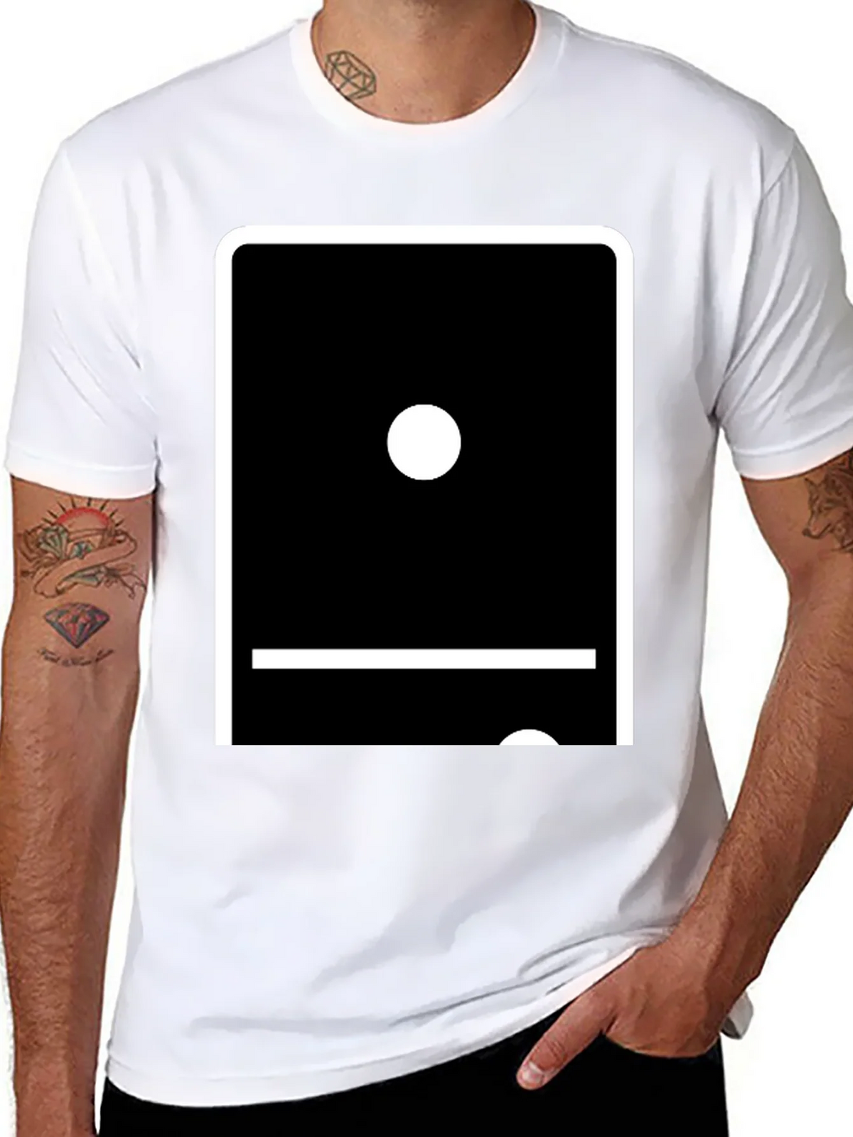 Domino Double Blank T-Shirt - Unique Graphic Tee product image 7