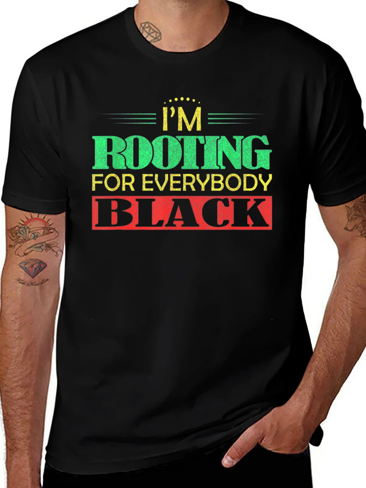 Rooting For Everybody Black T-Shirt product image 1