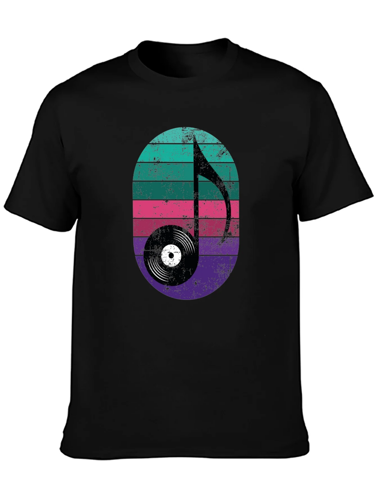 Retro Music Note Record Graphic Tee product image 1