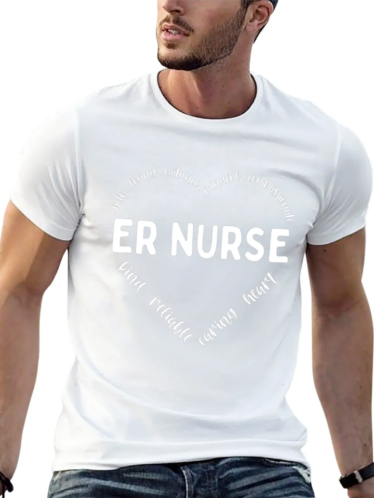 ER Nurse Heart Graphic Tee - Black Cotton Shirt product image 11