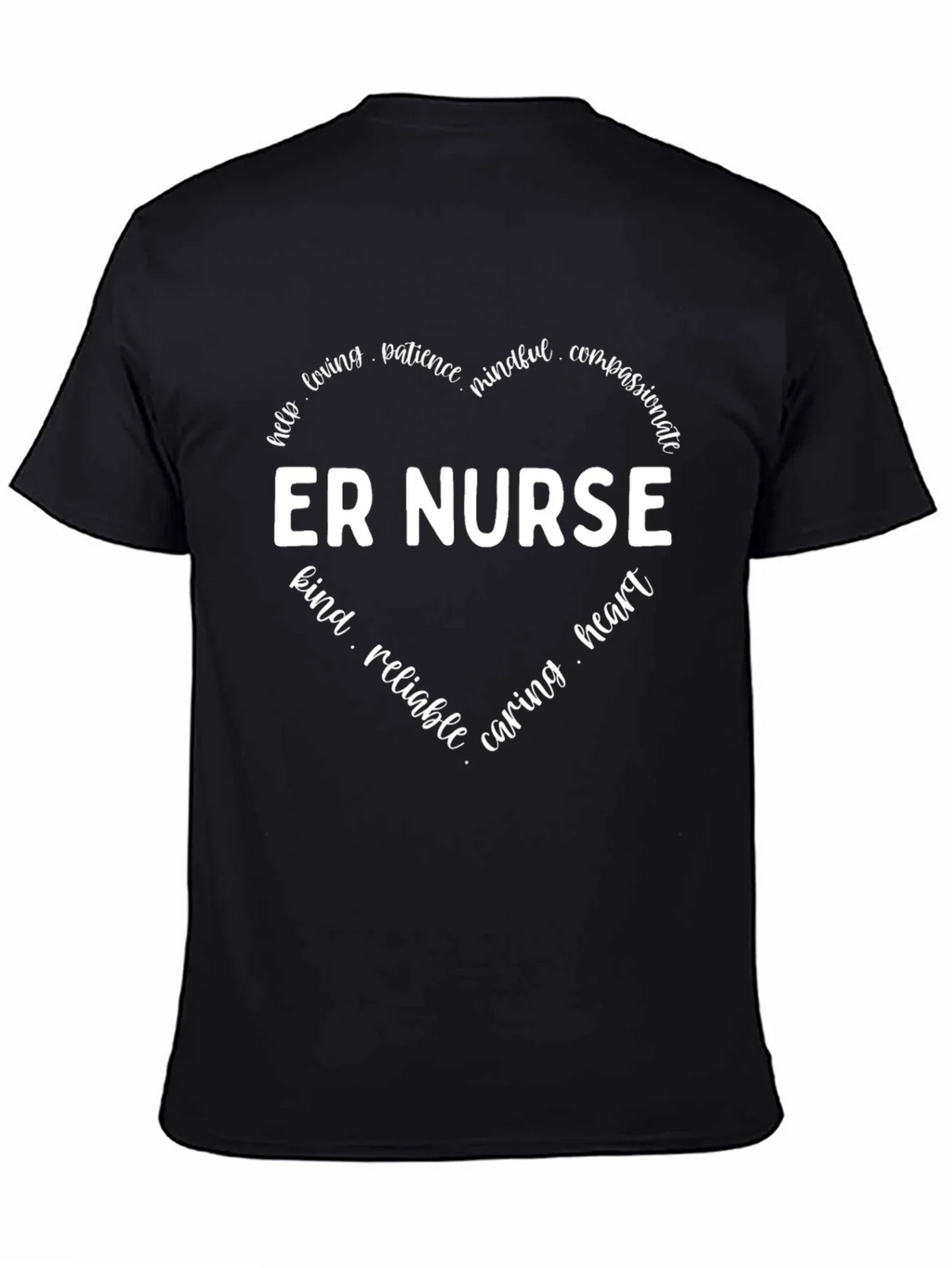 ER Nurse Heart Graphic Tee - Black Cotton Shirt product image 4