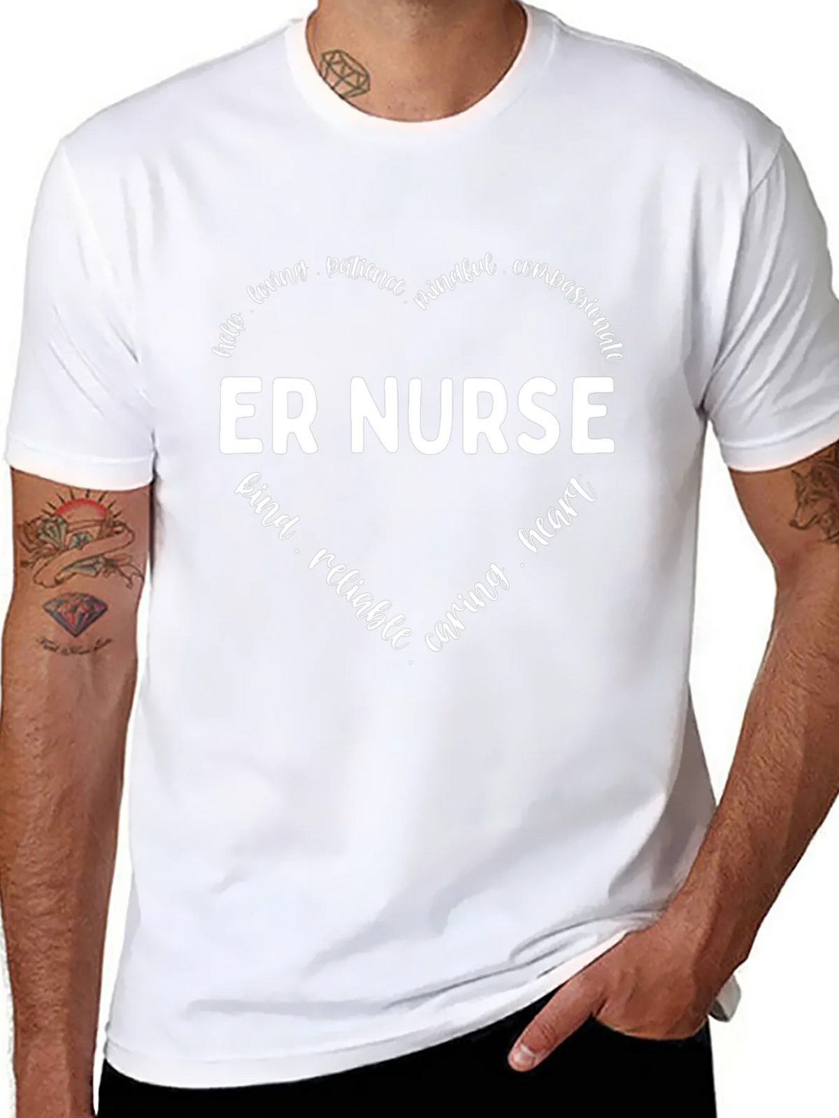 ER Nurse Heart Graphic Tee - Black Cotton Shirt product image 7