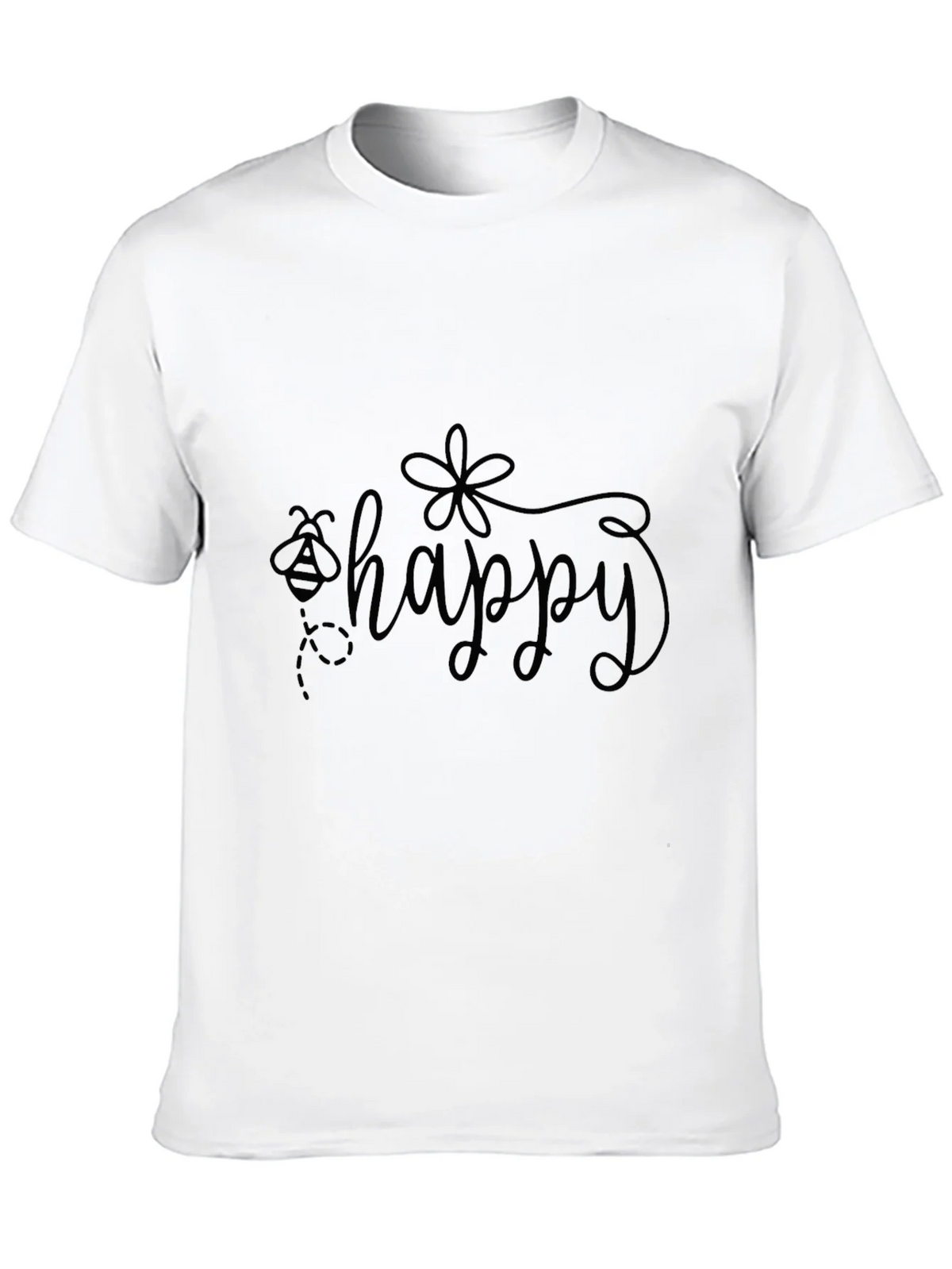 Bee Happy Graphic Tee - Black Short Sleeve Shirt product image 9