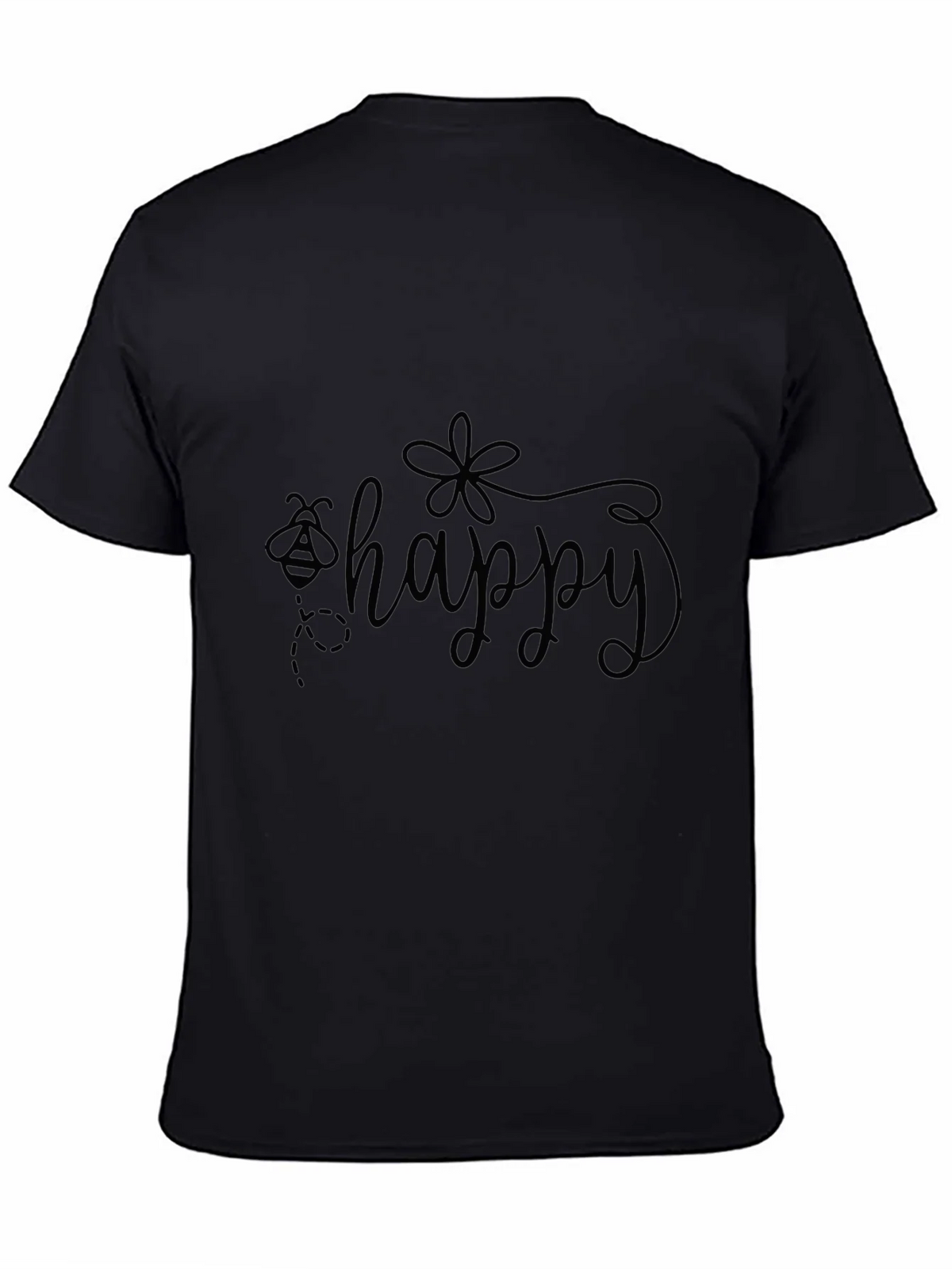 Bee Happy Graphic Tee - Black Short Sleeve Shirt product image 4