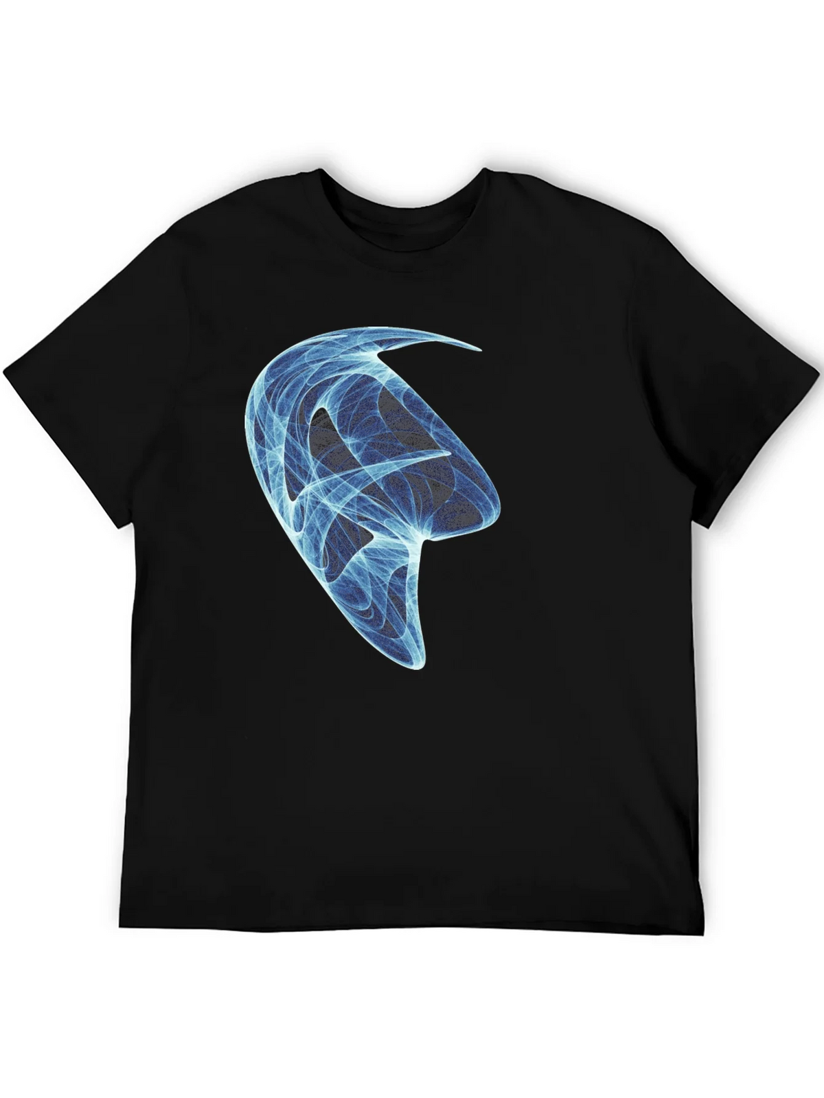 Abstract Blue Design Black T-Shirt product image 2