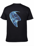 Abstract Blue Design Black T-Shirt product image 1
