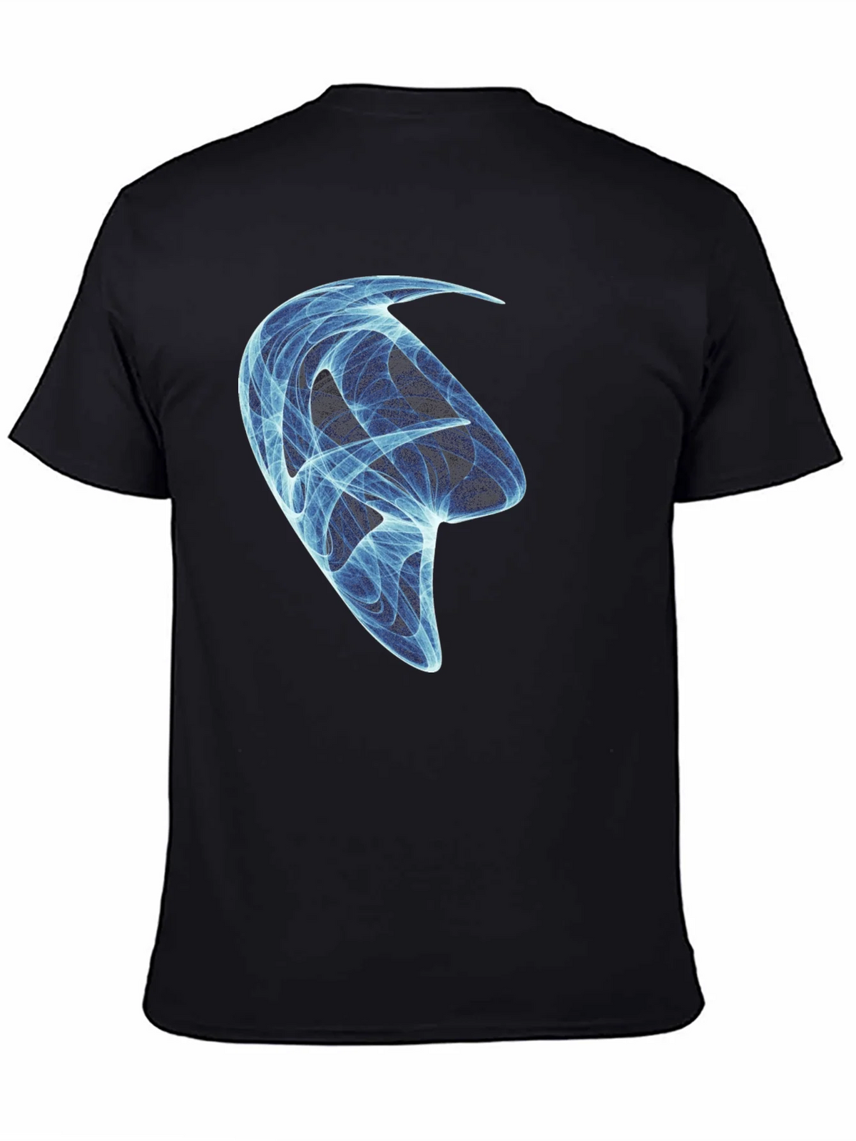 Abstract Blue Design Black T-Shirt product image 1