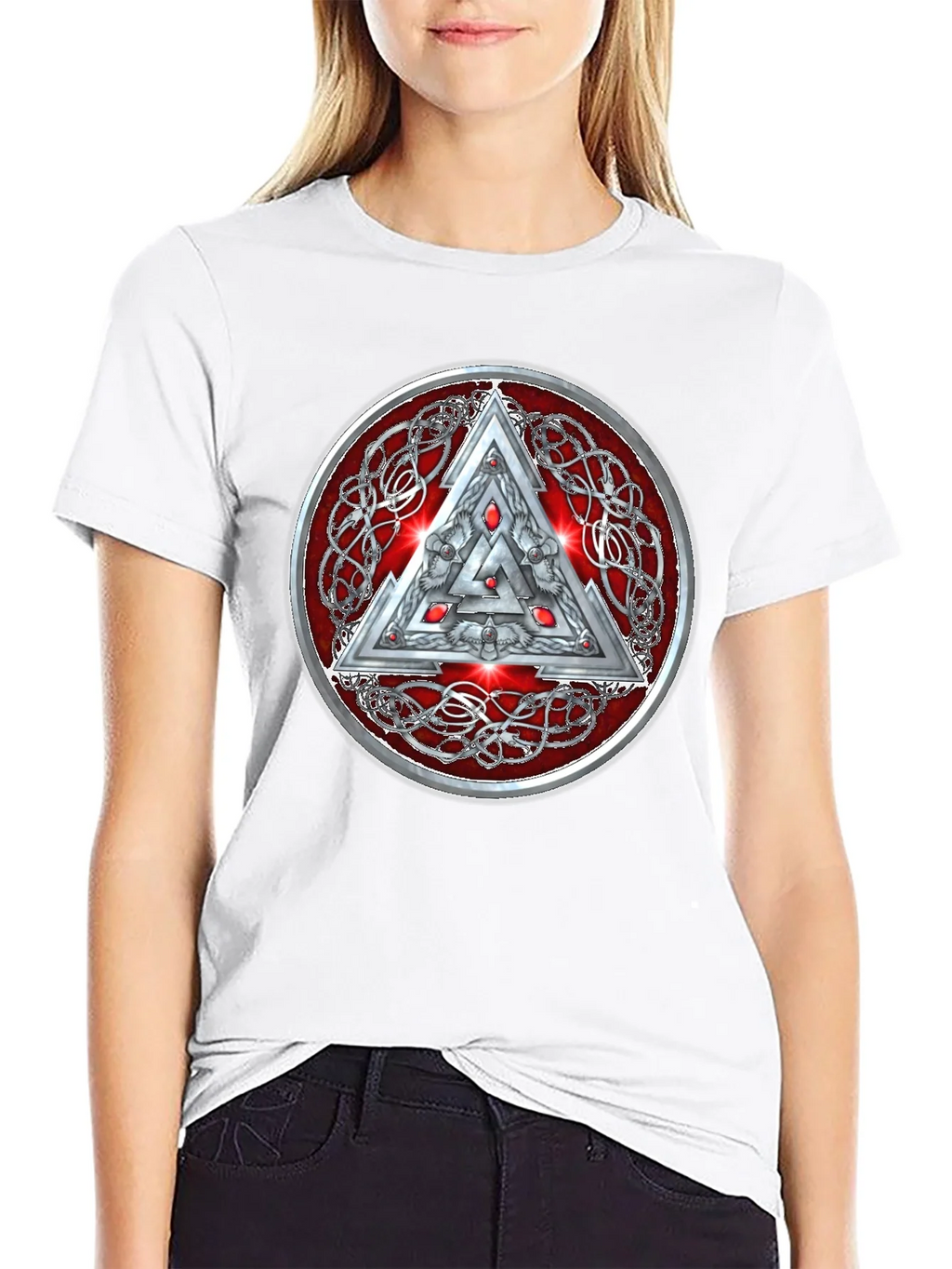 Valknut Knot Viking Triangle Graphic T-Shirt product image 8