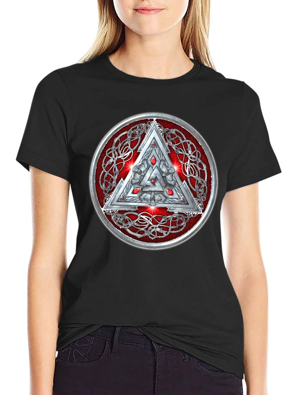 Valknut Knot Viking Triangle Graphic T-Shirt product image 2