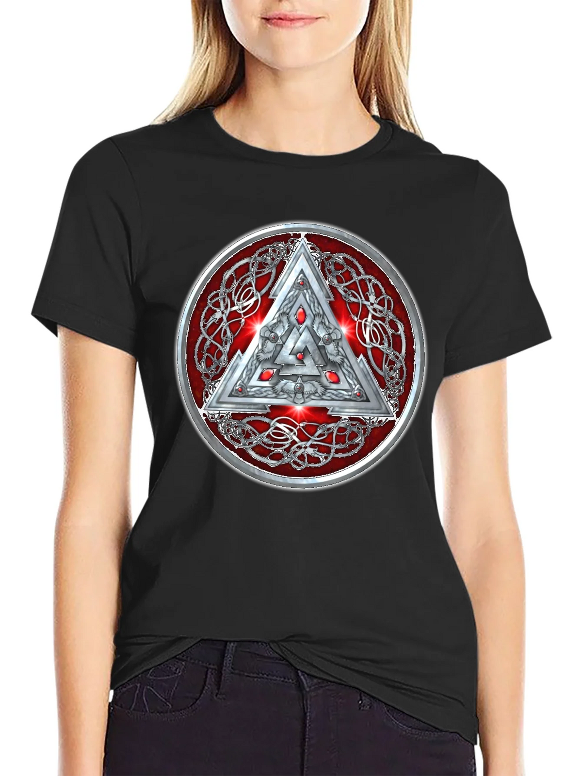 Valknut Knot Viking Triangle Graphic T-Shirt product image 2
