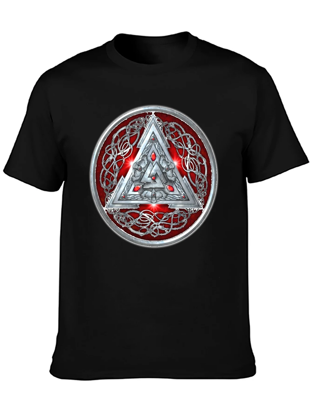 Valknut Knot Viking Triangle Graphic T-Shirt product image 3