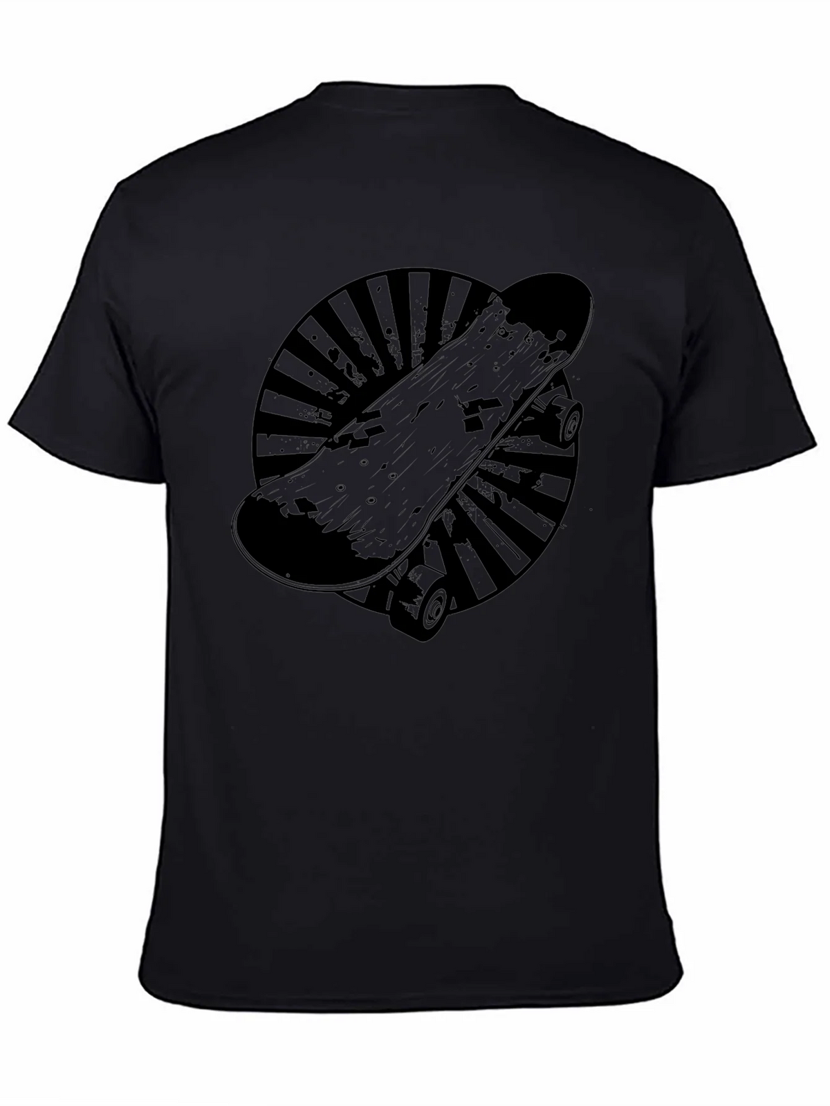 Skateboard Graphic T-Shirt - Cool Black Tee product image 4