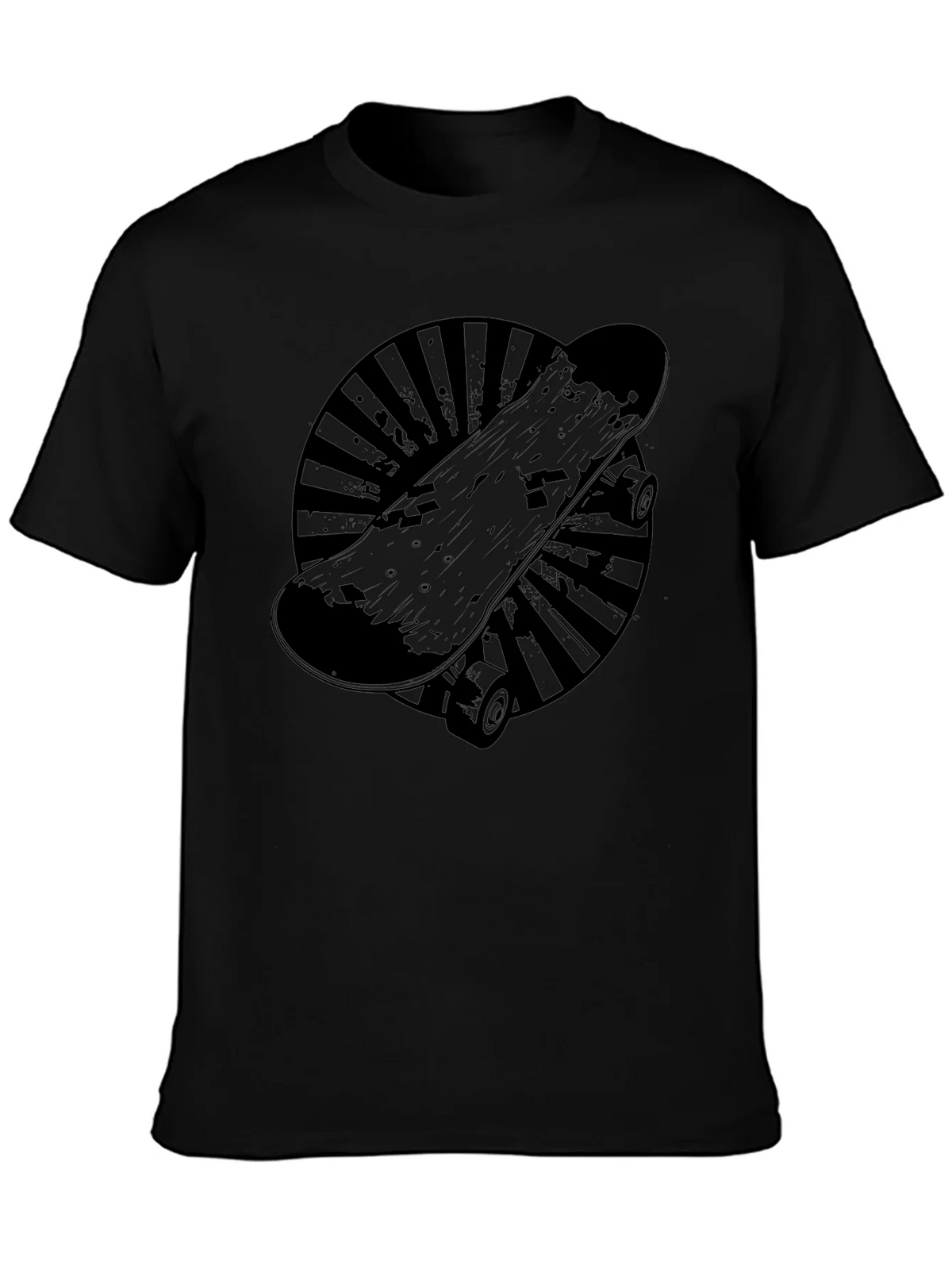 Skateboard Graphic T-Shirt - Cool Black Tee product image 3